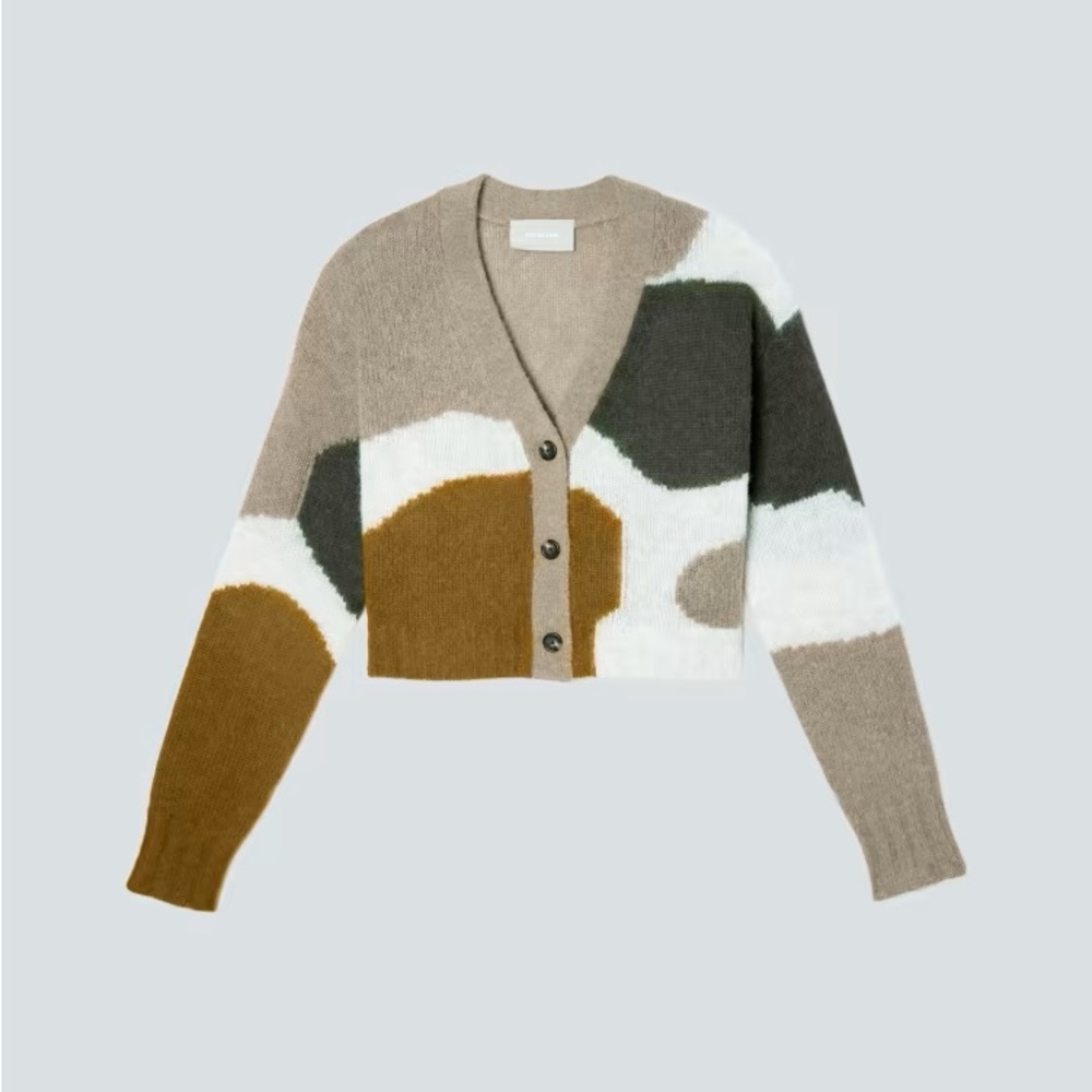 Everlane The Alpaca V-Neck Cropped Cardigan